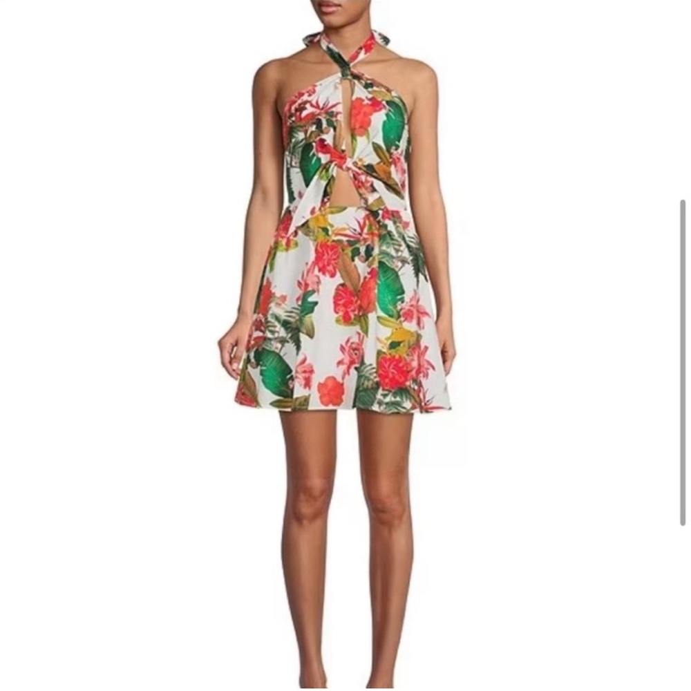 Gianni Bini Tropical Halter Mini Dress